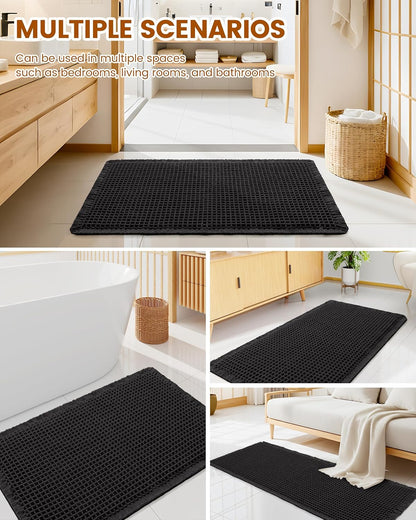 Smiry Waffle Bath Mat 30x20, Extra Soft Absorbent Bathroom Rugs, Non Slip Machine Washable Quick Dry Bath Rugs for Bathroom Floor, Tub, Shower, Home Decor Accessories, Brown