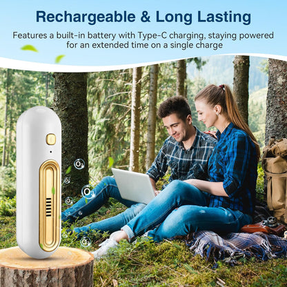 Qualirey Chemical-Free Shoe Deodorizer for Sneaker, Boot, Rechargeable Ozone Technology Shoe Odor Elimination(2 Pack,Gold)