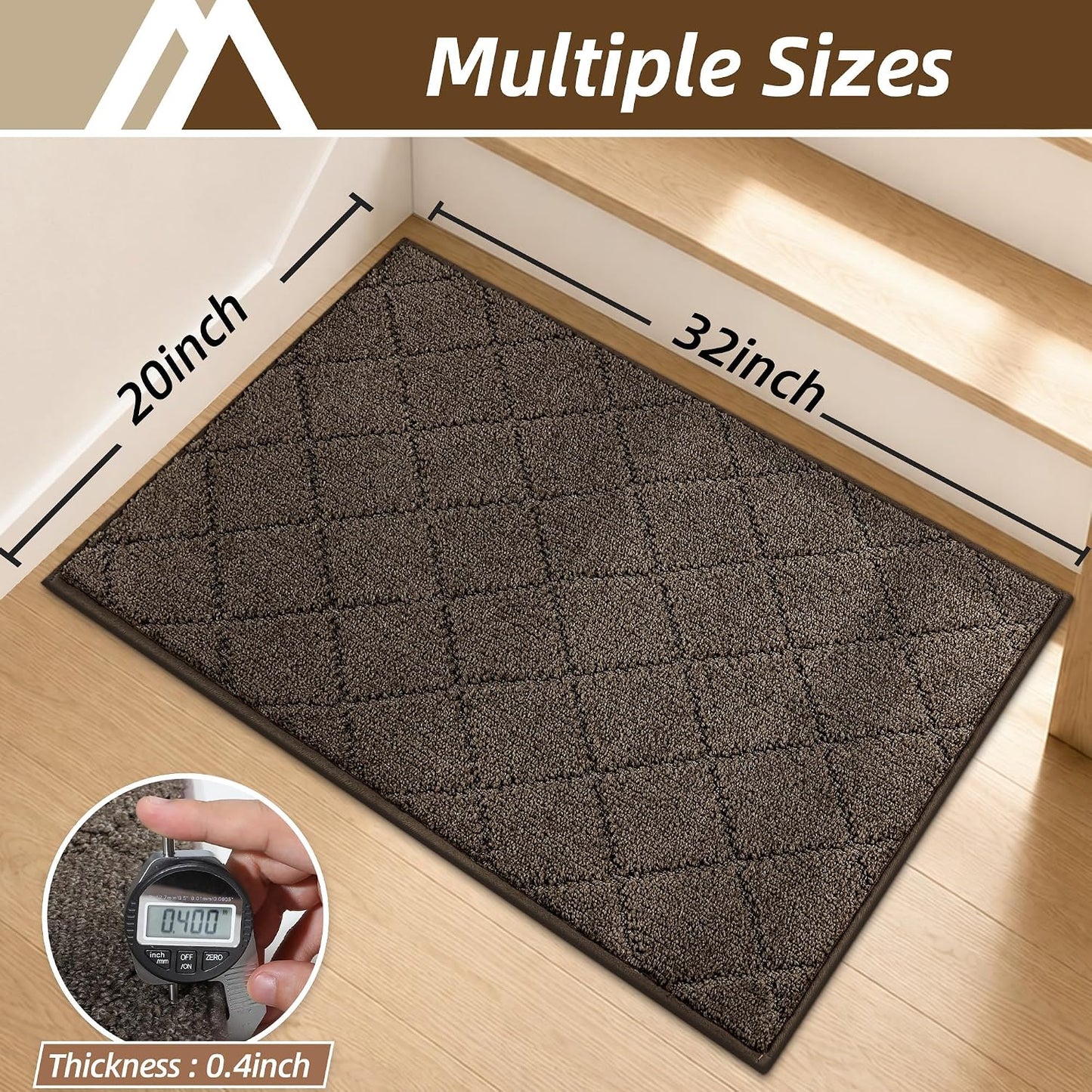 COSY HOMEER Edging Stair Treads Non-Slip Carpet Mat 28inX9in Indoor Stair Runners for Wooden Steps, Edging Stair Rugs for Kids and Dogs, 100% Polyester TPE Backing(4pc, Beige)