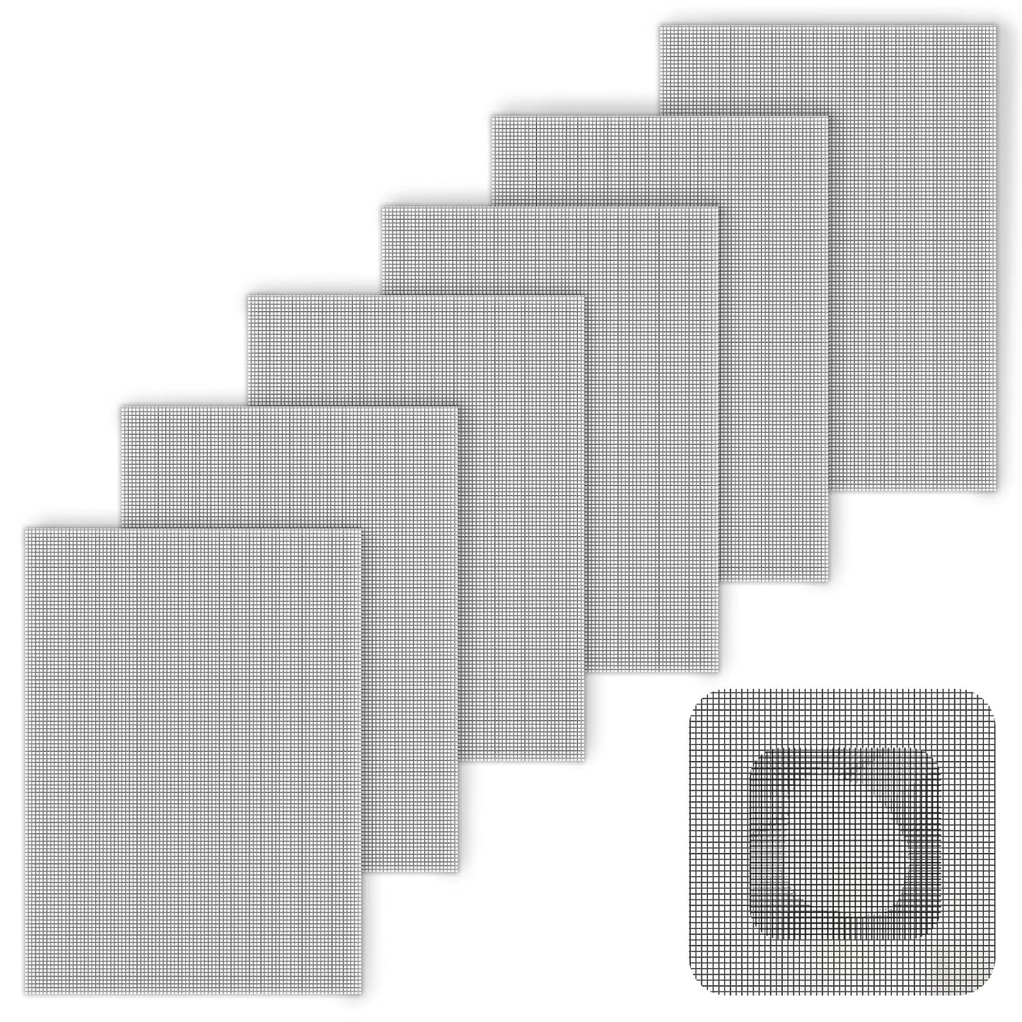 Matenf Window Screen Repair Patches, 4" x 4", 10 PCS, Black | 3-Layer Sticky Mesh Patches, Invisible Budget-Friendly, Tool-Free Waterproof Fix for Screen Tears, Holes and Pet Scratches