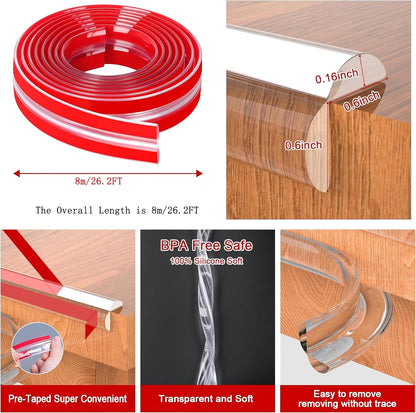 HOMREALM Baby Proofing16.4ft Long (2.75" Wide) Corner Guards Furniture Corner & Edge Safety Bumpers Corner Covers Protectors Baby Proof Bumper & Cushion to Cover Sharp Furniture & Table Edges