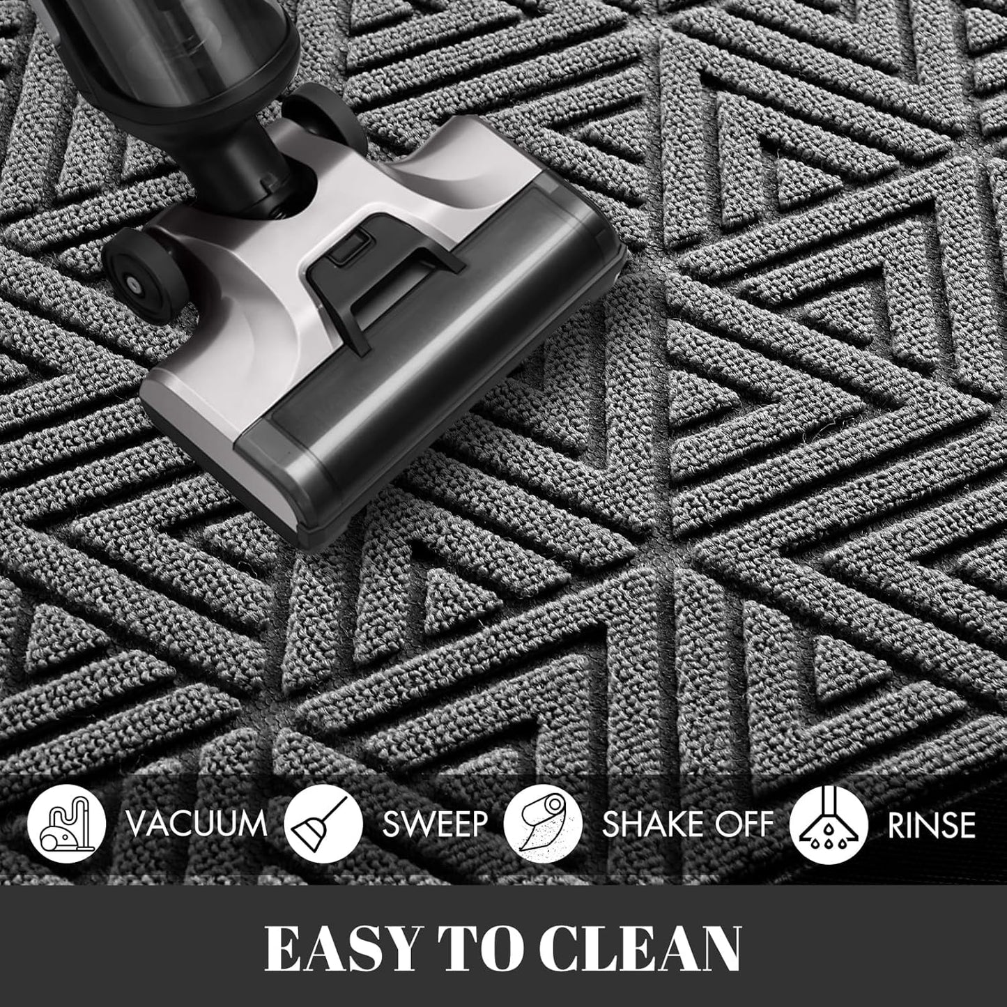 Yimobra Front Door Mat Outside Entrance 29.5x17, Waterproof Heavy Duty Outdoor Mats for Front Door, Non Slip Rubber Entry Mat for Garage Patio Indoor, Grey