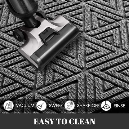 Yimobra Front Door Mat Outside Entrance 29.5x17, Waterproof Heavy Duty Outdoor Mats for Front Door, Non Slip Rubber Entry Mat for Garage Patio Indoor, Grey