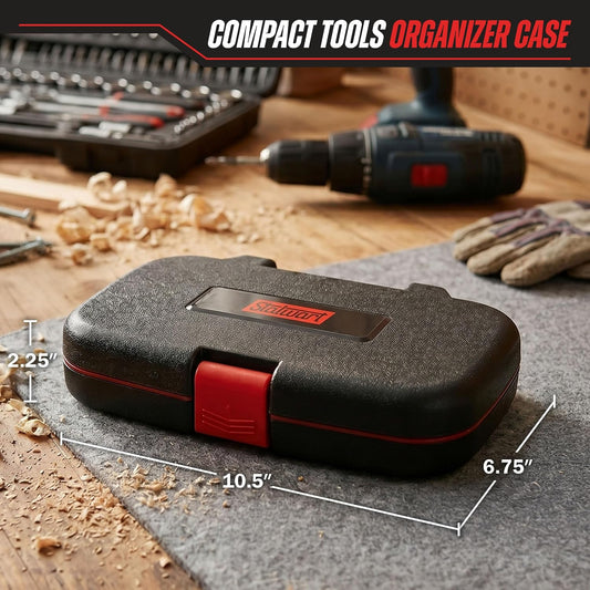 Tool Kit - 102 Heat-Treated Pieces with Carrying Case - Essential Steel Hand Tool and Basic Repair Set for Apartments, Dorm, Homeowners by Stalwart