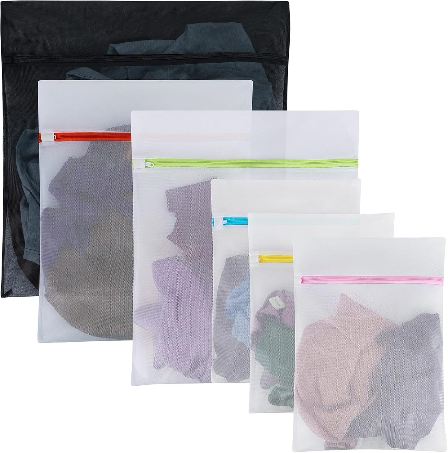 Handy Laundry Mesh Laundry Bag - 4 Pack Zippered Honeycomb Net for Delicates - Delicates Wash Bags for Lingerie, Socks & Underwear - 12x16 Durable Washing Machine Protector