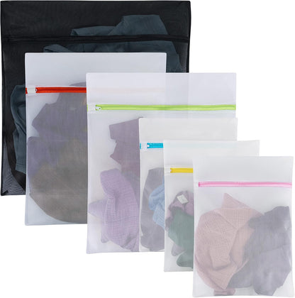 Handy Laundry Mesh Laundry Bag - 4 Pack Zippered Honeycomb Net for Delicates - Delicates Wash Bags for Lingerie, Socks & Underwear - 12x16 Durable Washing Machine Protector