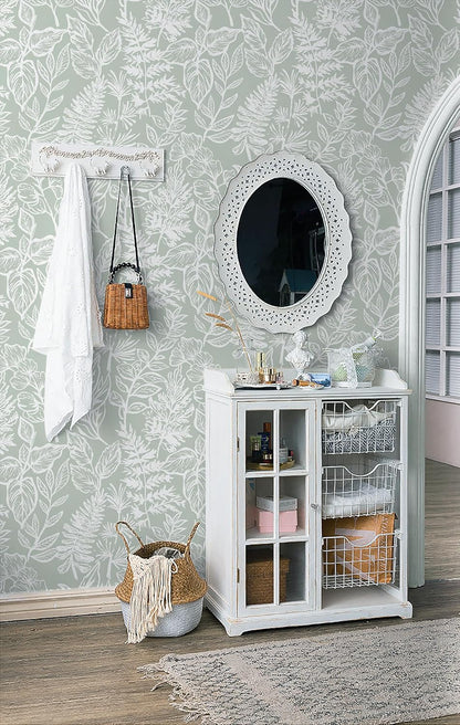 Safiyya Peel and Stick Wallpaper Boho Modern Beige Leaf Contact Paper Peel and Stick Wall Paper Self Adhesive Removable Wallpaper for Bedroom Bathroom Vinyl Roll 78.7"x17.3"