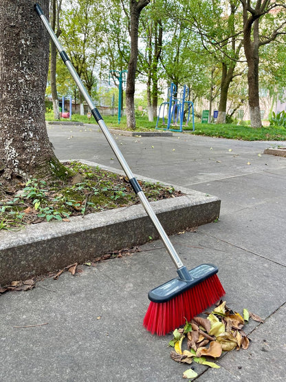 Fit for the Job Heavy Duty Outdoor Broom with Stiff Synthetic Bristles for Garden, Patio, Driveways, Concrete, Paving, Decking and Tarmac with Durable 4-Part Aluminium Handle - Ideal for Wet Debris