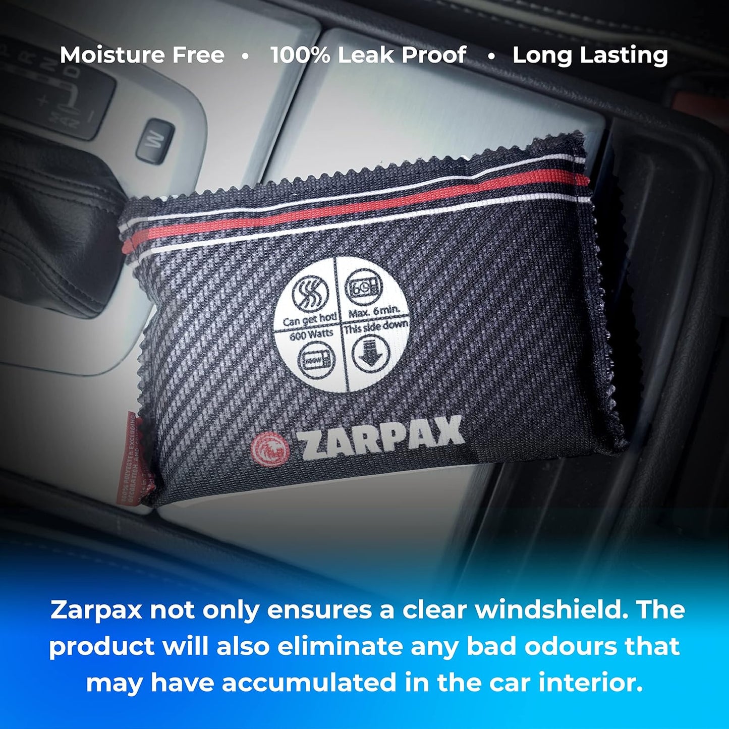 Reusable Car Dehumidifier Bag (1 Pack) Rechargeable Dehumidifier bags for Car, Trucks, and RVs - Prevent Damp & Moisture on Windscreens - Leakproof Moisture Absorber for Car and Home