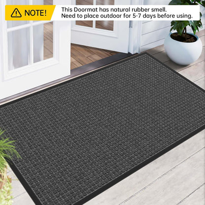 Front Door Mat Indoor Outdoor, 48" x 36" Non Slip Welcome Doormat for Entryway, Heavy Duty Low Profile Entrance Rug for High Traffic Areas, Patio, Outside Entry, Yard, Porch Waterproof