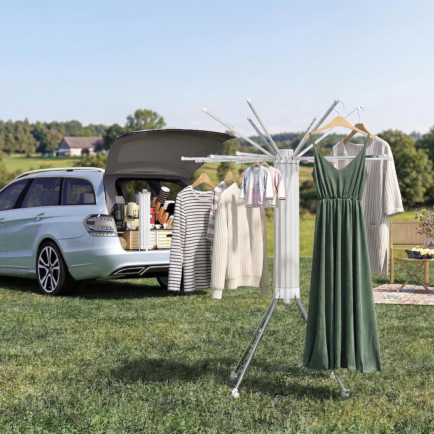 RFOUO Wall Mounted Clothes Drying Rack Tripod,Foldable Drying Rack,Wall Mounted Dryer Rack Clothing,Over The Door Drying Rack for Laundry Bedroom Household Aluminium
