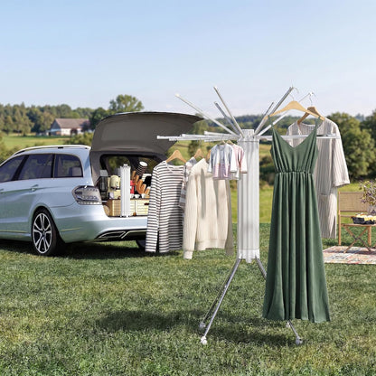 RFOUO Wall Mounted Clothes Drying Rack Tripod,Foldable Drying Rack,Wall Mounted Dryer Rack Clothing,Over The Door Drying Rack for Laundry Bedroom Household Aluminium