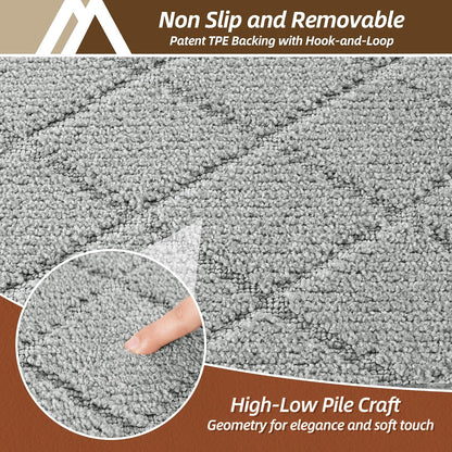Self Adhesive Bullnose Carpet Stair Treads Non Slip,Grey,11"x30",3 Pack | Pet Friendly, Peel and Stick Stair Treads for Wooden Steps, Washable Stair Runner for Kids Elders, Edge Protection