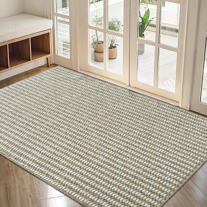 Indoor Door mat 17“ x 30”, Dirt Trapper Door Mat, Non-Slip Washable Entrance Mat, Dirt Resistant and Absorbent Welcome Mat,Low-Profile Doormat for Entryways, Front Doors, and Indoor Entrances, White