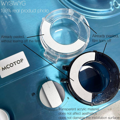 6 Pairs (12 Pcs) Transparent Tape for Stove Knob Safety Covers, Premium Double Sided Tape for Child Proof Stove Knob Covers, Easy to Install, No Shaking, Suitable for Most Covers, Stretchable