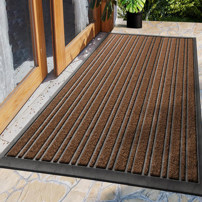 BEHERO Door Mat Outdoor Entrance, 30.5"x17" Extra Durable Front Door Mat Outside, Heavy Duty Welcome Mat for Outside Entry, Back Door Mats Non Slip, Waterproof All-Season Doormats, Yellow