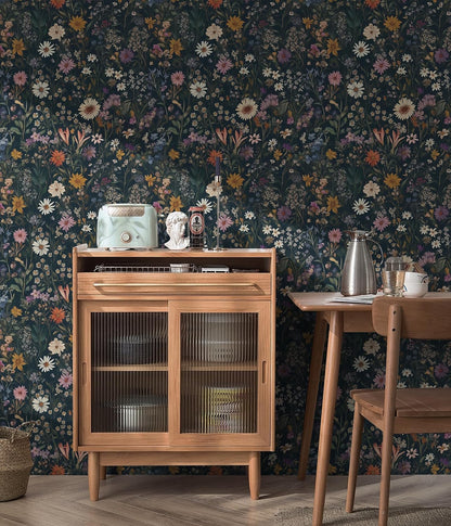 Safiyya Peel and Stick Wallpaper Vintage Floral Contact Paper 17.3" x 78.7" Wall Paper Renter Friendly Self Adhesive Removable Wallpaper for Bathroom Vinyl