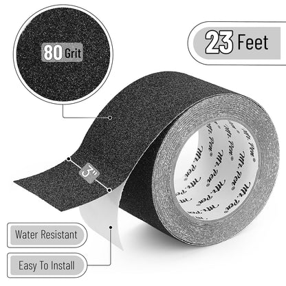 Mr. Pen- Grip Tape, 2 Inch, 23 Feet, Anti Slip/Non Skid Tape, Grip Tape | Friction Tape for Stair, Black Grip Tape Roll, Waterproof