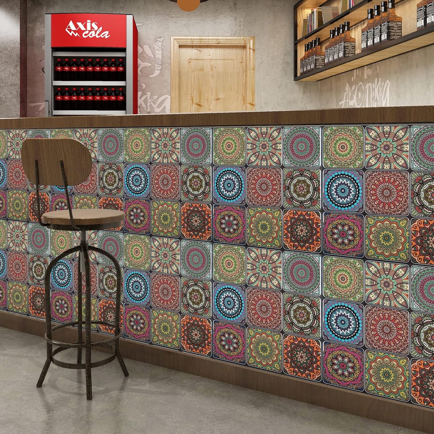 LONGKING Peel and Stick Backsplash Tile Stickers, Colorful Talavera Mexican Tile, Stick on Wall Tiles (10 Sheets)