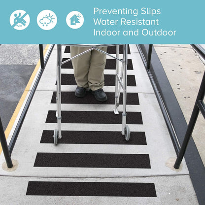 Lifegrip Anti Slip Tape, 4 Inch x 15 Foot Non-Slip Traction Grip Tape for Stairs, Waterproof Stair Treads Grip Non Slip, Non Skid Tape for Steps, Outdoor Black Grip Tape (4" X 15')
