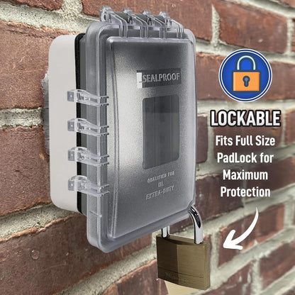 Sealproof Slim 1-Gang Weatherproof Shallow Outdoor Outlet Cover | Lockable, 18 Configurations, Low Profile, Plastic With Mounting hardware