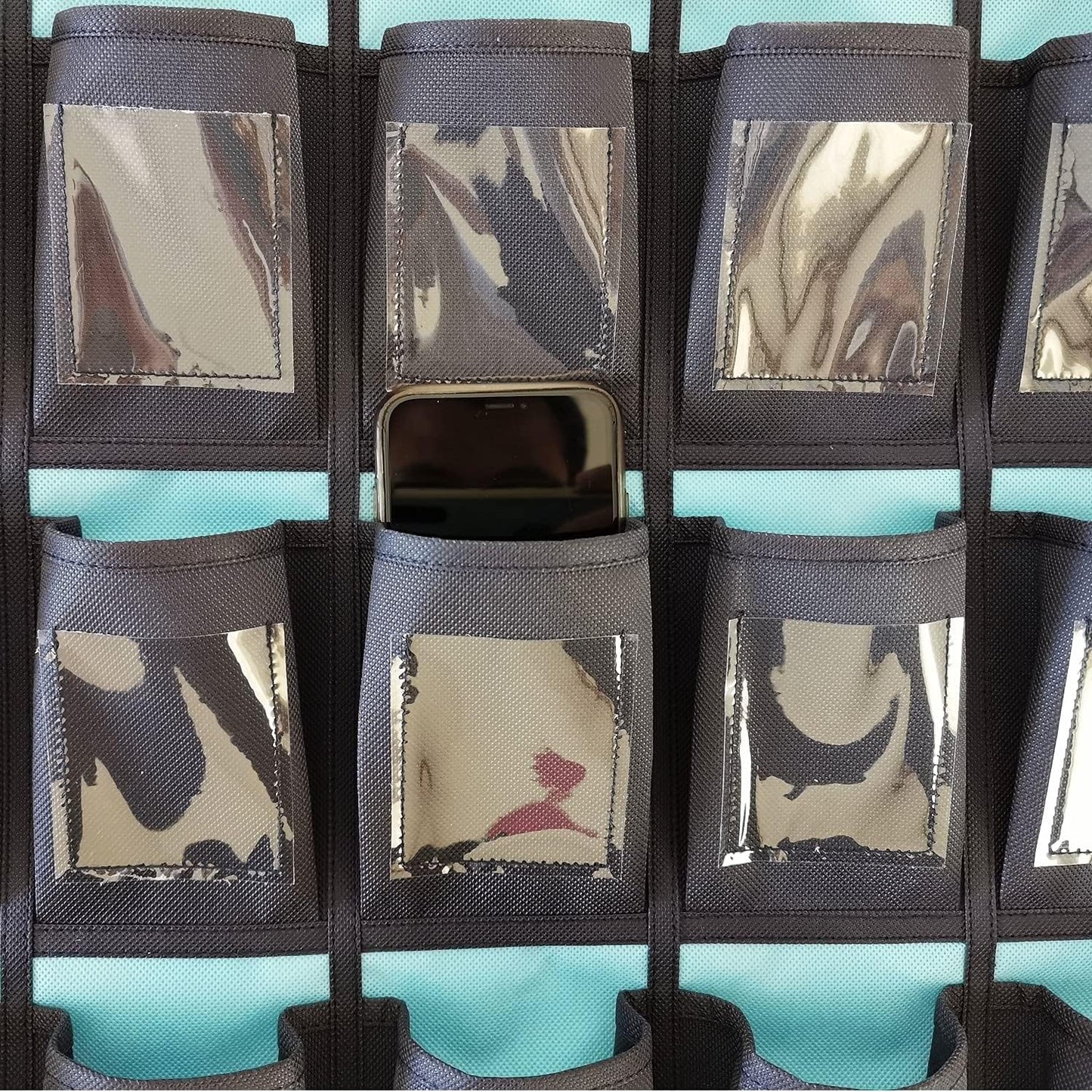 Classroom Cell Phones Organizer Calculators Holder Over Door Hanging Jewelry Organizer Closet Underwear Sock Storage with 36 Clear Pockets