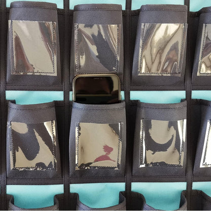 Classroom Cell Phones Organizer Calculators Holder Over Door Hanging Jewelry Organizer Closet Underwear Sock Storage with 36 Clear Pockets