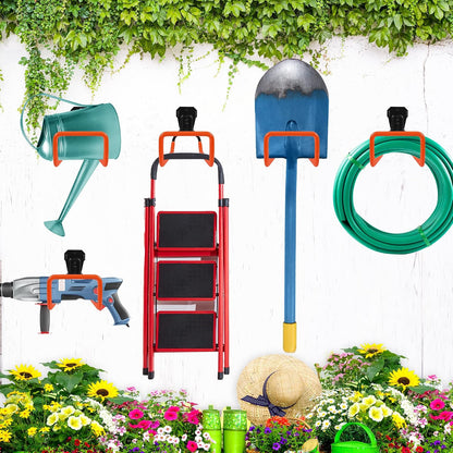 PeoMev 2pcs Heavy Duty Hose Hanger Garden Hose Storage Black Water Hose Holders for Outside Wall Mount Garden Hose Reel Hose Stand