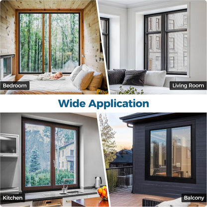Augblinds 2 Sets Window Screen Frame Kit, 5/16 in x 3/5 in x 46 Inch, Makes Two Complete Screen 46" x 46" or Smaller, Includes Premium Screen Mesh, 8 Heavy Duty Corners & Durable Spline, White