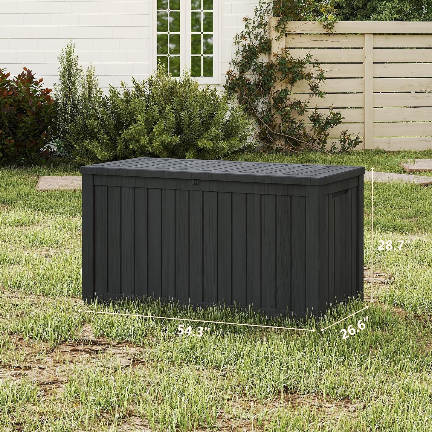 200 Gallon Deck Boxes Outdoor Waterproof, Outdoor Storage Box with Lockable Lid & UV-Resistant for Patio Furniture, Outdoor Cushions, Garden Tools and Pool Supplies, Light Brown