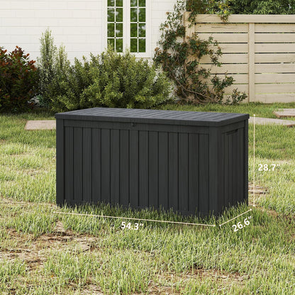 200 Gallon Deck Boxes Outdoor Waterproof, Outdoor Storage Box with Lockable Lid & UV-Resistant for Patio Furniture, Outdoor Cushions, Garden Tools and Pool Supplies, Light Brown