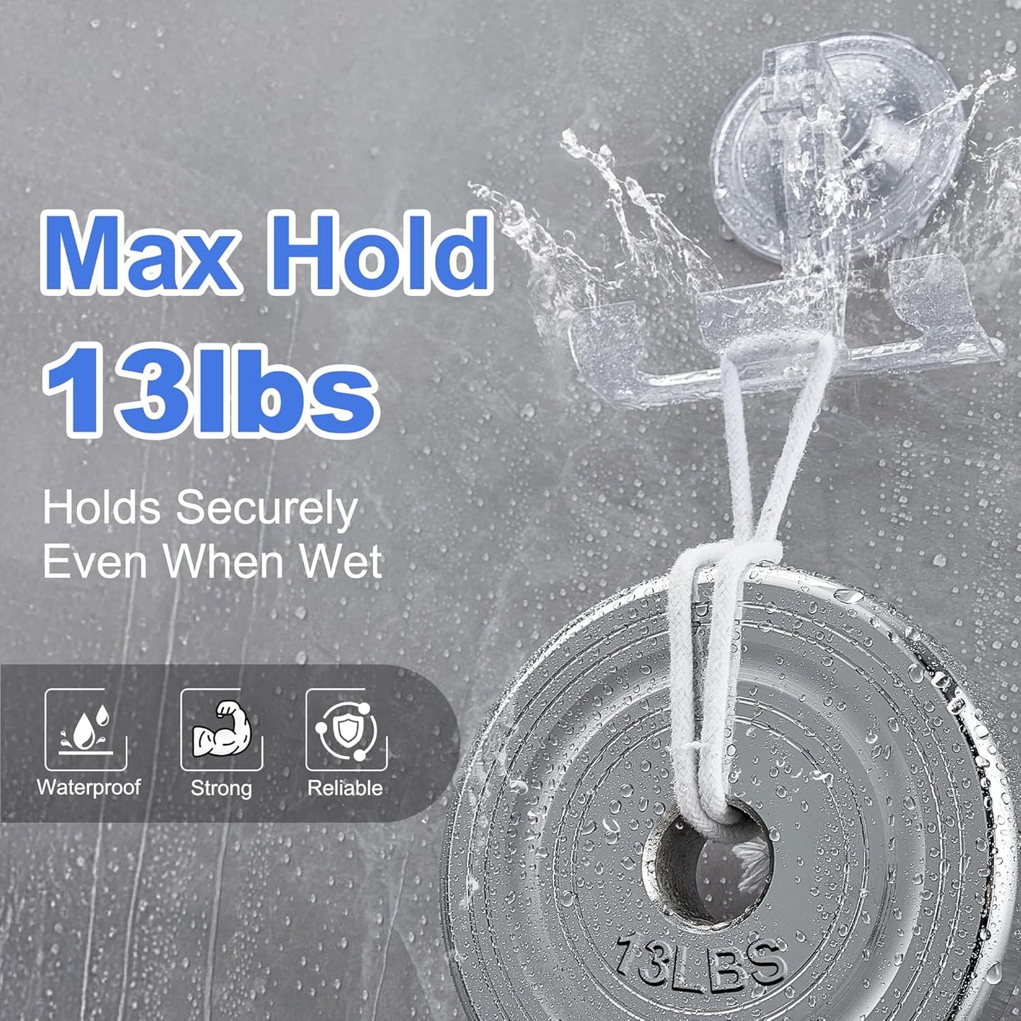 ANDGOO Suction Cup Razor Holder for Shower, 2 Pack Powerful Suction Cup Hooks for Towel, Loofah, Shaver, Wreaths, No-Damage Wall Hanger for Bathroom, Kitchen, No Drilling, Easy Install, Clear
