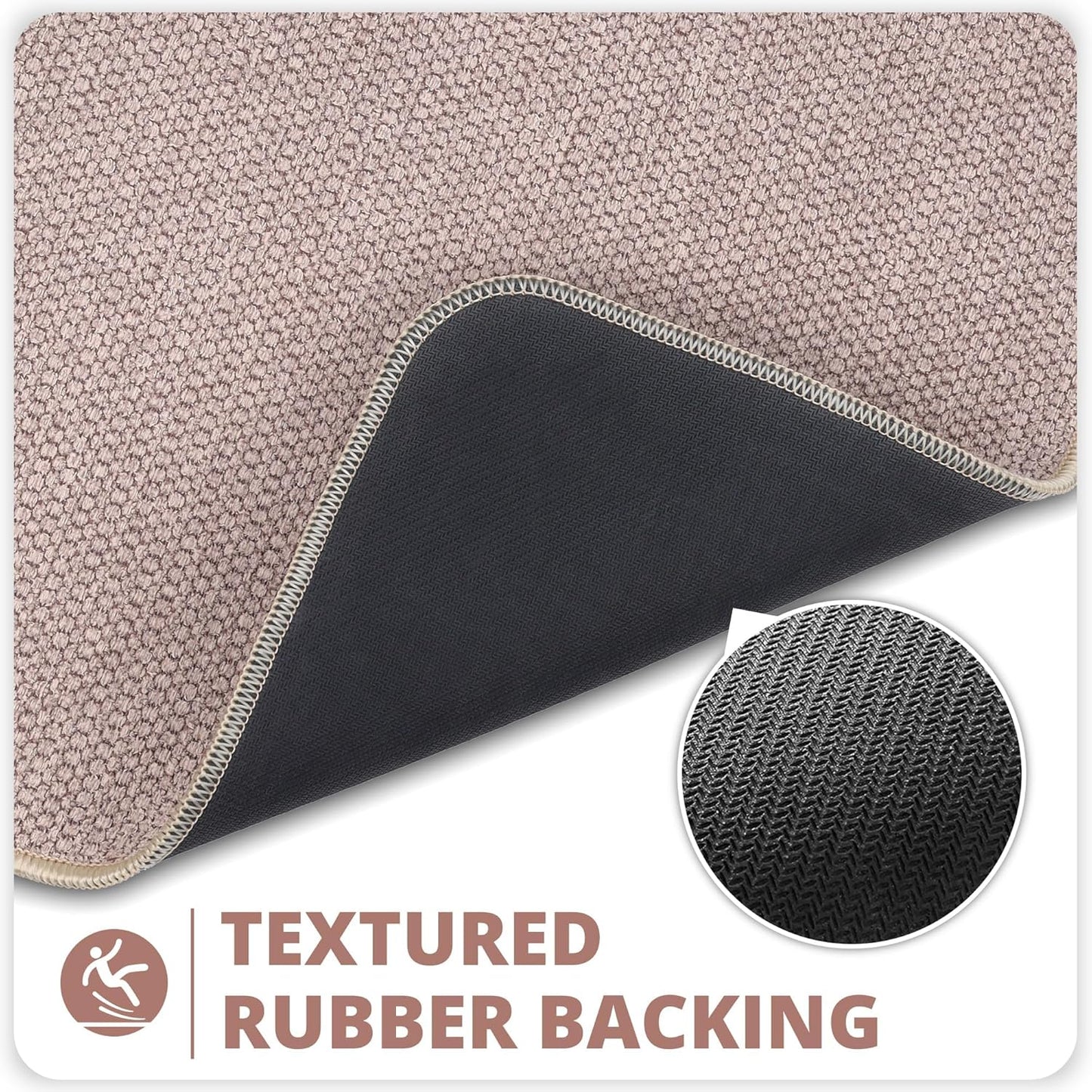 Bath Mat,Ultra Thin Bathroom Rugs,Rubber Bath Mats for Bathroom,No Slip Bath Rugs,Quick Dry,Machine Washable,Low Pile,Absorbent,Shower Outside,Sink,Home Decor Accessories.Grey,1'5"x2'3"(17x27Inch)