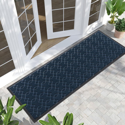 Yimobra Outdoor Mats for Front Door 29.5x17, All-Season Waterproof Doormat Outdoor Entrance, Heavy Duty Non-Slip Outside Door Mat for Garage Patio Proch Entryway Indoor, Black