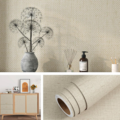 Livelynine Neutral Textured Wallpaper Peel and Stick Wall Paper for Bedroom Bathroom Living Room Removable Cream Textured Contact Paper for Cabinets Furniture Self Adhesive Vinyl Wrap 15.8x78.8