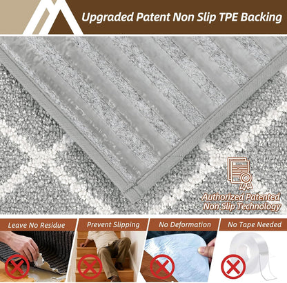 COSY HOMEER Carpet Stair Treads for Wooden Steps Non-Slip Indoor,4pcs, Navy | Peel and Stick,Reusable Adhesive,Residue Free,Washable,Pet Friendly,Soft Stair Runner for Kids,Elders,Multi-Surface Use