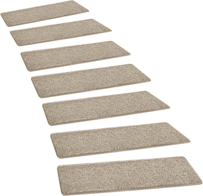 PURE ERA Carpet Stair Treads Tape Free Non Slip Indoor Stair Carpet Stair Protectors Pet-Friendly Non-Slip Skid Resistant Washable Reusable 8" x 30"(2 Pieces,Black)