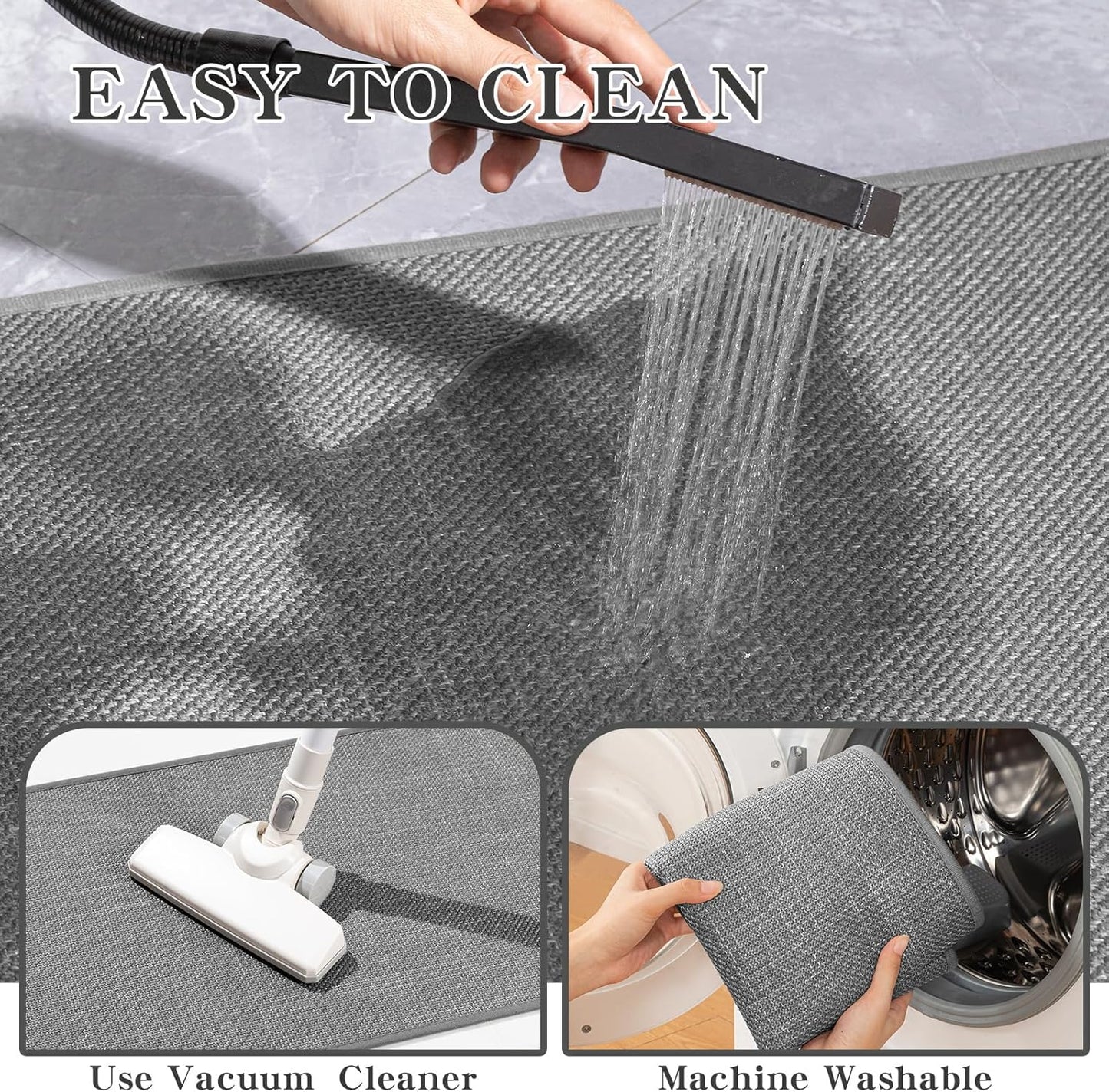 chakme Bathroom Rugs Mat 24x17, Ultra Thin Non Slip Bath Mat Small Quick Dry Absorbent Bath Mat for Bathroom Floor, (Dark Beige, 24"x17")