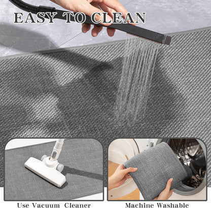 chakme Bathroom Rugs Mat 24x17, Ultra Thin Non Slip Bath Mat Small Quick Dry Absorbent Bath Mat for Bathroom Floor, (Dark Beige, 24"x17")