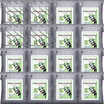 Activated Charcoal Odor Absorber, Natural Shoe Deodorizer Insert, Sneaker Odor Eliminator and Moisture Absorbers. 6 Pack Bamboo Charcoal Air Purifying Bags Shoe Smell Remover