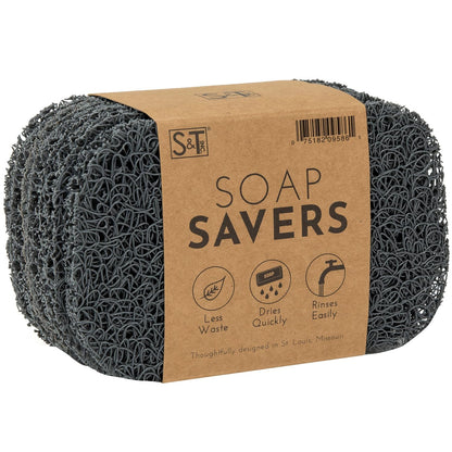 S&T INC. Bar Soap Holder for Kitchen, Bathroom, and Soap Dish, 4 Pack, White, 2.9 inches by 4.4 inches