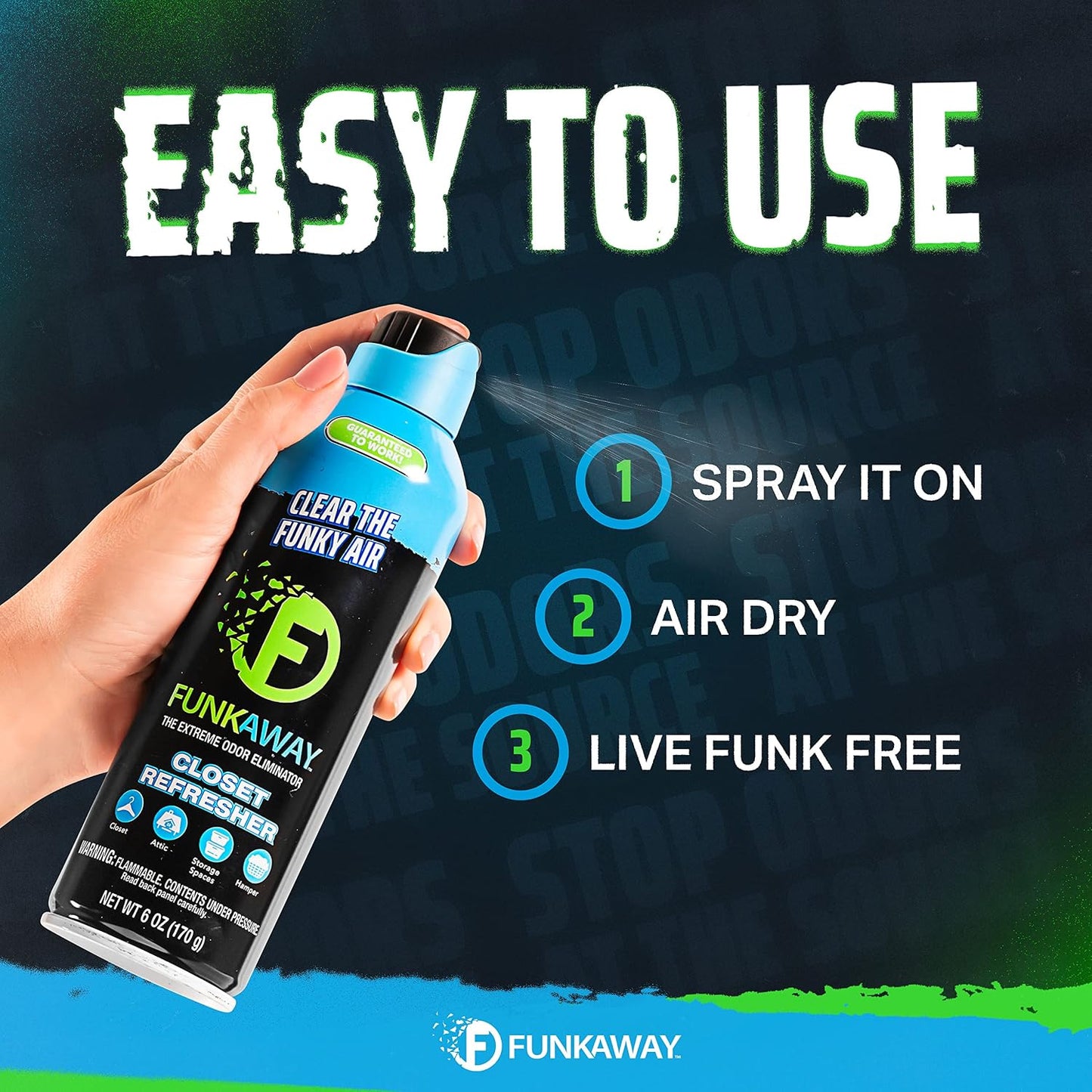 FunkAway Extreme Odor Eliminating Closet Sachet, Odor Absorbing Packet Ideal for Closets, Drawers, Hampers, Attics and Storage Spaces, Fresh Smell for Up to 90 Days
