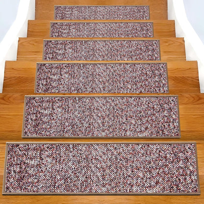 Non-Slip Carpet Stair Treads 15PCS, 8"x30" Peel and Stick Stair Runner for Wooden Steps Indoor, Washable Reusable Adhesive Backing, Pet-Friendly Safety Mats for Kids, Elders, Dogs