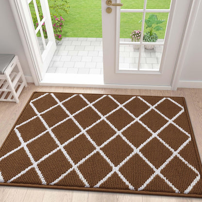 Finchitty Indoor Door Mat, Dirt Resistant and Absorbent, Low-Profile, Non-Slip, Washable Inside Floor Mats for Front Door, Back, and Entrance, 32" x 20", Grey