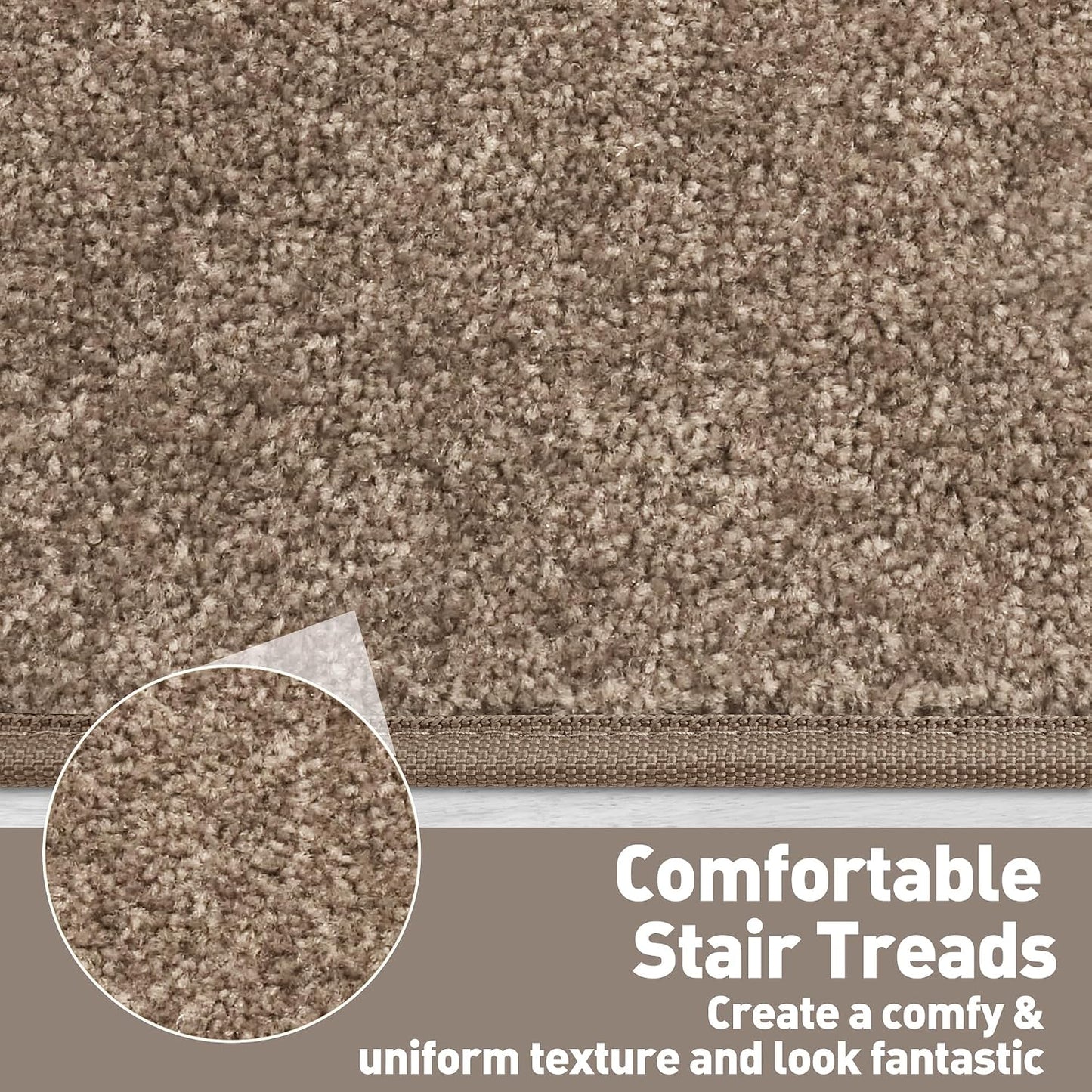 PURE ERA Carpet Stair Treads Tape Free Non Slip Indoor Stair Carpet Stair Protectors Pet-Friendly Non-Slip Skid Resistant Washable Reusable 8" x 30"(2 Pieces,Black)