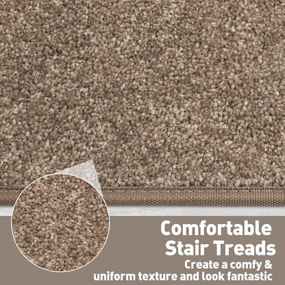 PURE ERA Carpet Stair Treads Tape Free Non Slip Indoor Stair Carpet Stair Protectors Pet-Friendly Non-Slip Skid Resistant Washable Reusable 8" x 30"(2 Pieces,Black)