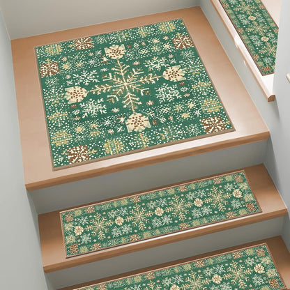 Non Slip Stair Treads for Wooden Steps, 15 Pack 8"x30" Washable Carpet | 8x30 in soft chenille polyester stair treads with reusable TPE backing for indoor wood stairs, dogs, kids, and seniors