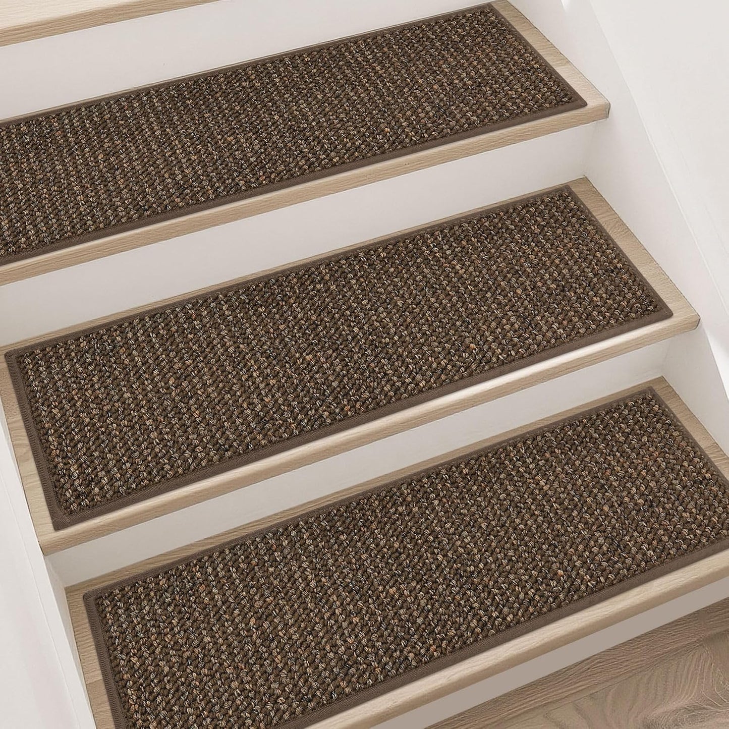 BEQHAUSE Stair Treads for Wooden Steps 28inX9in, Carpet Stair Treads Non Slip Indoor, Machine Washable Stair Runners for Kids Elders and Pets, Carpet for Stair Rugs Mat, TPE Backing, 4pcs, Taupe