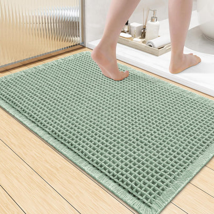 Smiry Waffle Bath Mat 30x20, Extra Soft Absorbent Bathroom Rugs, Non Slip Machine Washable Quick Dry Bath Rugs for Bathroom Floor, Tub, Shower, Home Decor Accessories, Brown