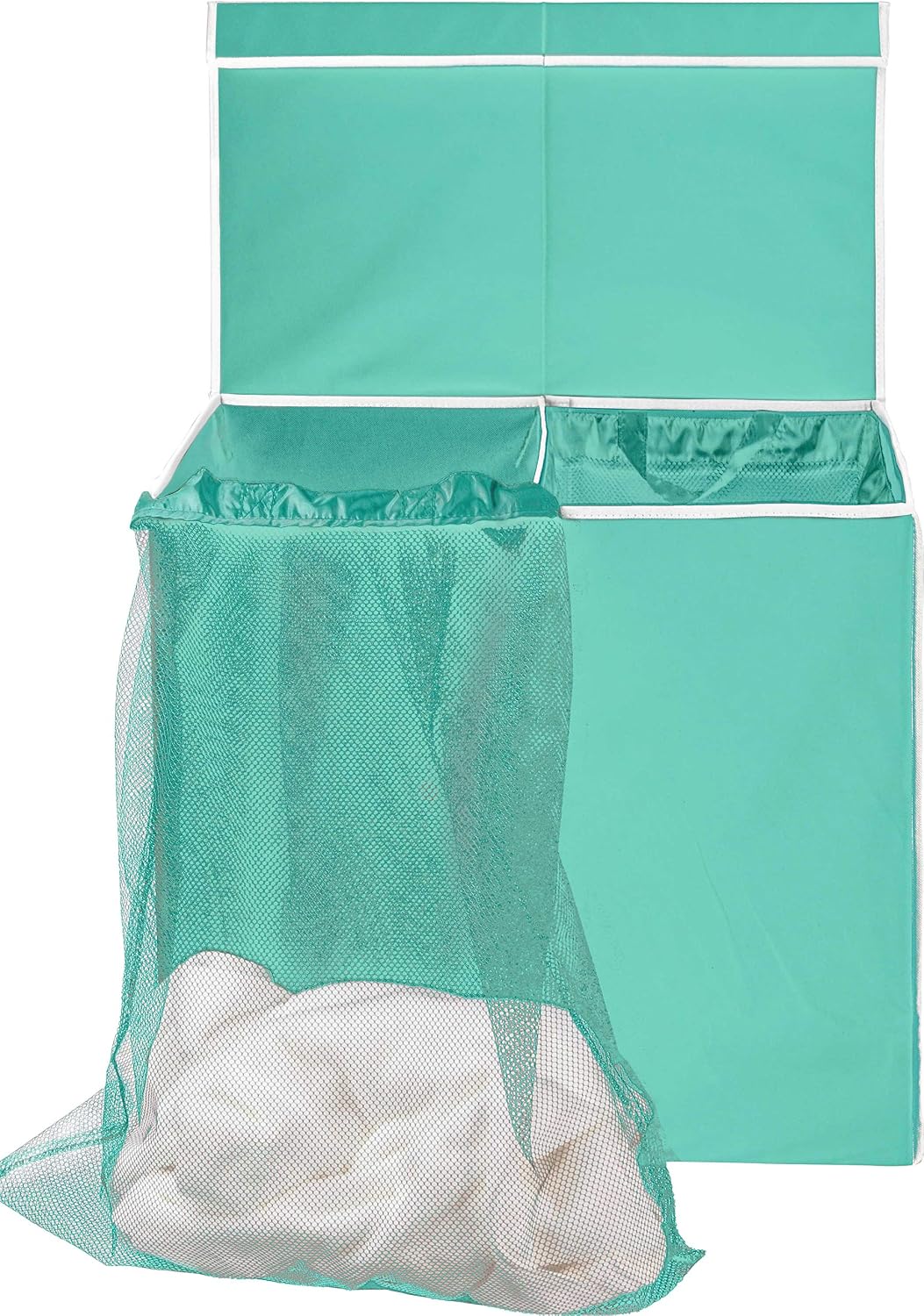 Simple Houseware Double Laundry Hamper with Lid and Removable Bags, Black
